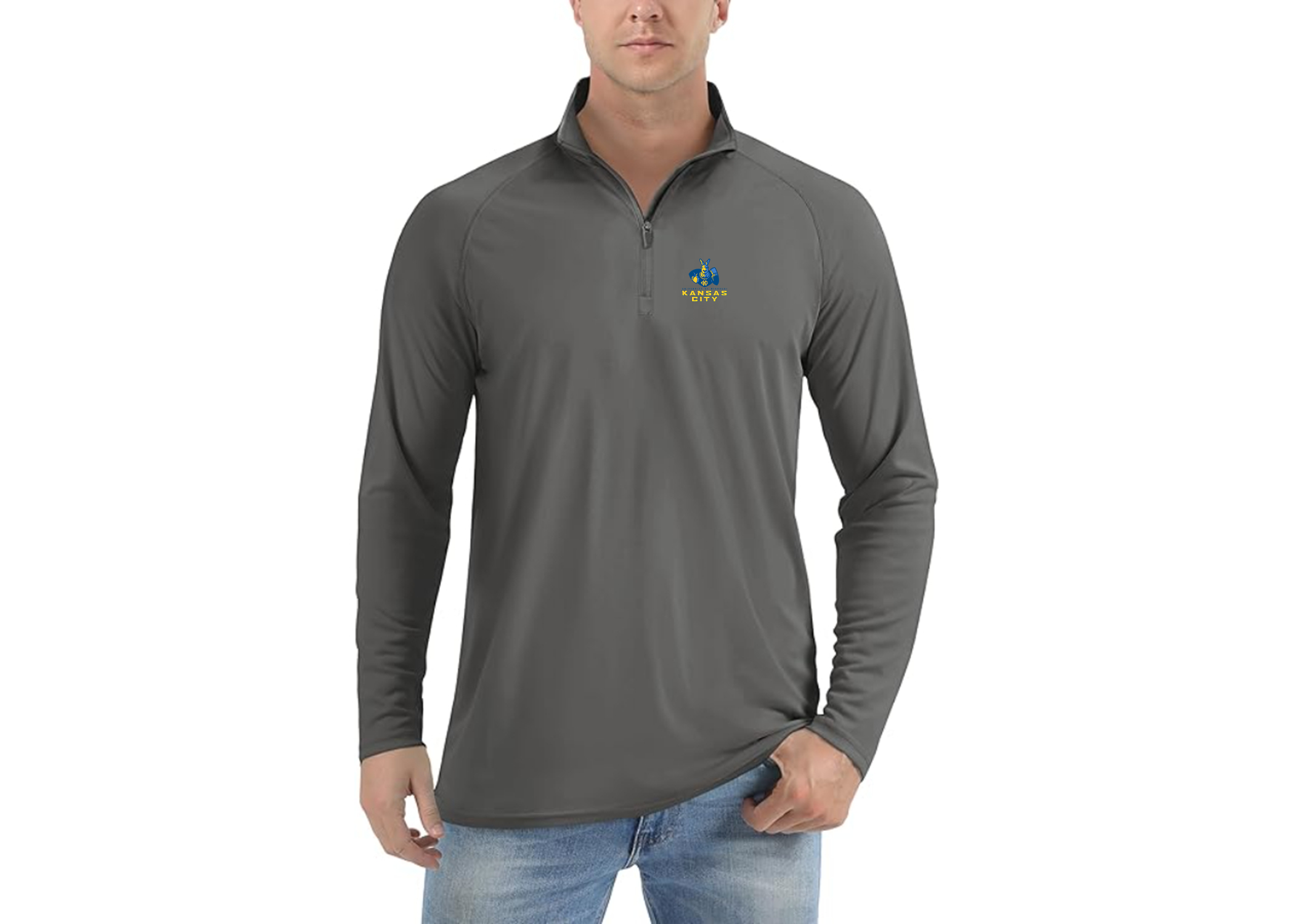 Men's UMKC Kangaroos Lightweight Quarter-Zip Athletic Shirt Long Sleeve Polyester Wear